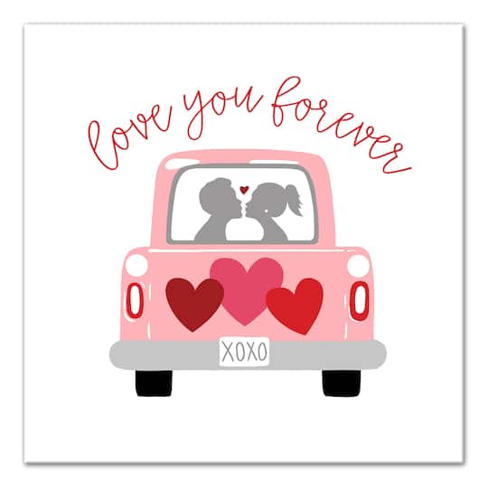 Valentines Truck 12" x 12" Canvas Wall Art